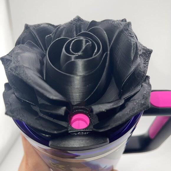 3D Rose Tumbler Topper that fit the new Barbie x Stanley 80s Rockers lids - Picture 14 of 15
